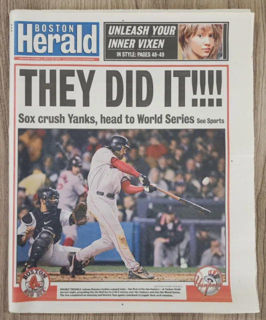 Red Sox 2004 Newspaper Boston Herald World Series Champions