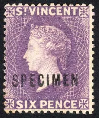 St Vincent SG52ws 6d Violet Wmk Crown CA M/Mint Cat 85 Pounds
