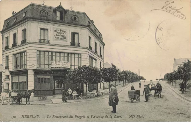 95 Herblay #As29880 Le Restaurant Du Progres Et L Avenue De La Gare Caiffa