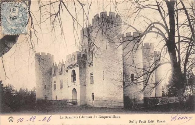 CPA 33 LE BAZADAIS CHATEAU DE ROQUETAILLADE (back undivided)