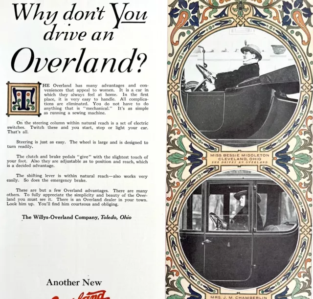 Willys Knight 1916 Overland 83-B Advertisement Automobilia Lithograph HM1C