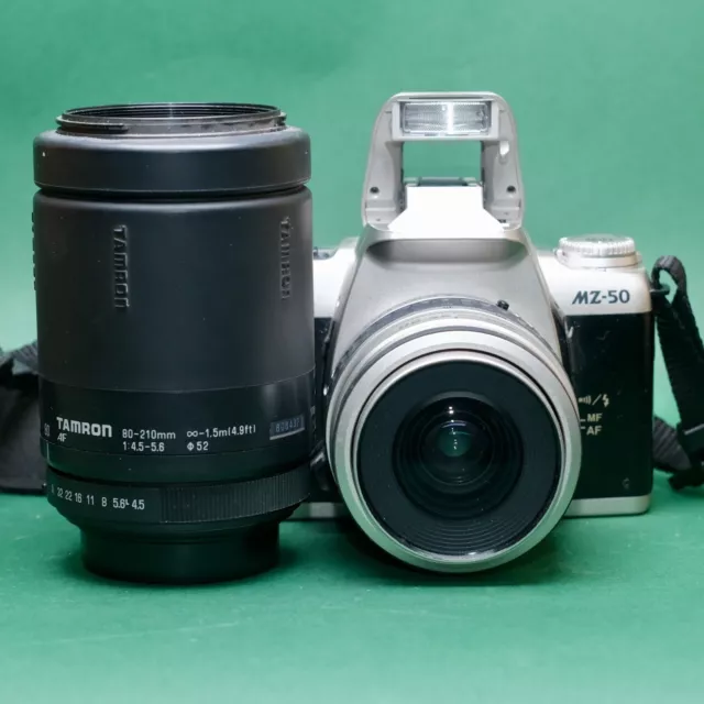 FOTOCAMERA RELR PENTAX 35 mm MZ50 35-80 + 80-210 obiettivi studente! Point & Shoot Working 3