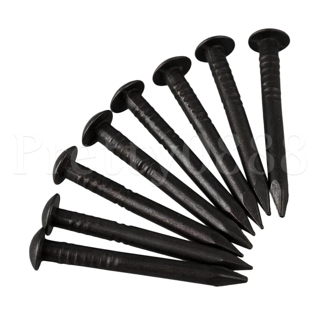 50Pieces 22x2mm Round Head Black Antique Pure Copper Wood Screw Nail