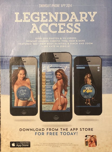 PRINT AD 2014 Sports Illustrated Swimsuit iPhone App Kate Upton Chrissy Teigen
