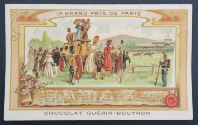 Chromo CHOCOLAT GUERIN BOUTRON Le grand prix de Paris équitation
