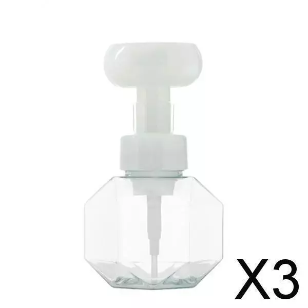 3X Foam  Liquid Soap Dispenser Pump Bottle for Shower Hand Wash Clear
