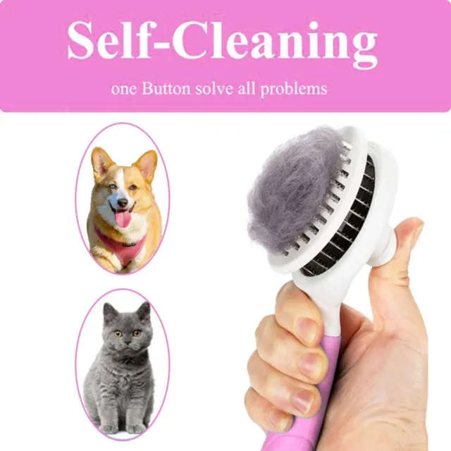 Dog Cat Brush Self Cleaning Slicker Brush For Shedding Grooming Loose Undercoat