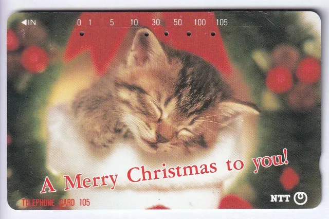 Asie  Telecarte / Phonecard .. Japon 105Y Tamura Ntt Chat Cat Noel Christmas