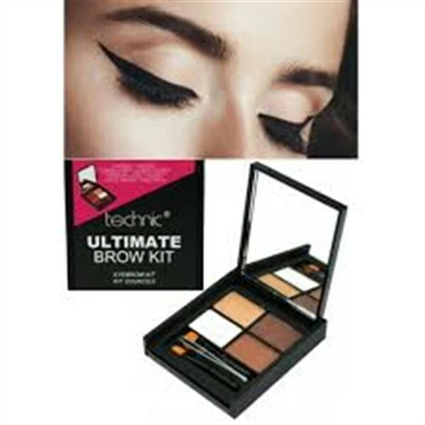 Technic Ultimate Brow Kit Set Eyebrow Makeup - Powder - Wax - Brush - Tweezers
