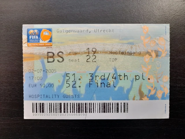 FULL TICKET LIONEL Messi World Cup Champion Under 20 Argentina Youth