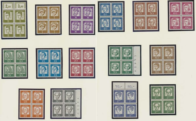 Berlin Nr. 199-213 postfrisch VIERERBLOCK SATZ Bedeutende Deutsche #203320