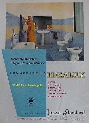 ADVERTISING PUBLICITÉ 1956 IDEAL STANDARD CHAUFFAGE CENTRAL APPAREIL SANITAIRE 