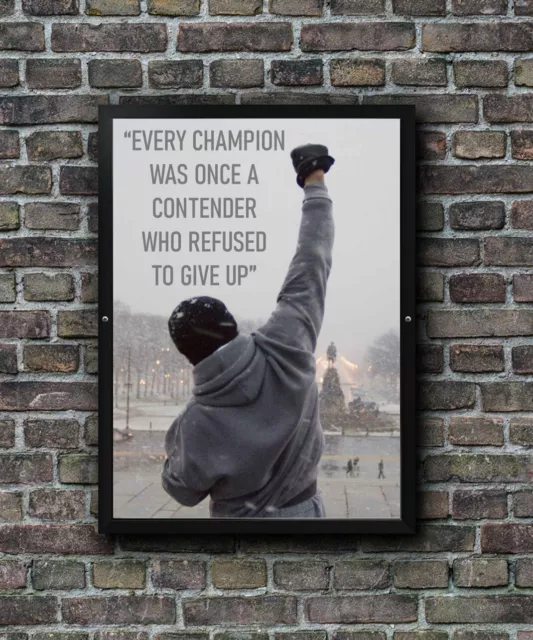 Rocky Balboa Inspirational Quote Motivational A4 and A3 Poster Wall Art Home
