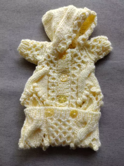 Doll Clothes yellow vintage style handmade bunting with hood fit baby 10" 12in