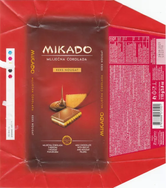 Paper Wrapper - Schokoladenpapier: Mikado Biscuits & Nougat Chocolate (A); 110 g