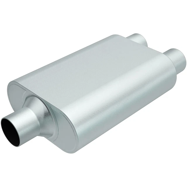 MAGNAFLOW PERF EXHAUST R20402 Rumble Aluminizd Muffler 3in Center/Dual 2.5 Out