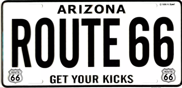 Route 66 Metal License Plate Arizona #398