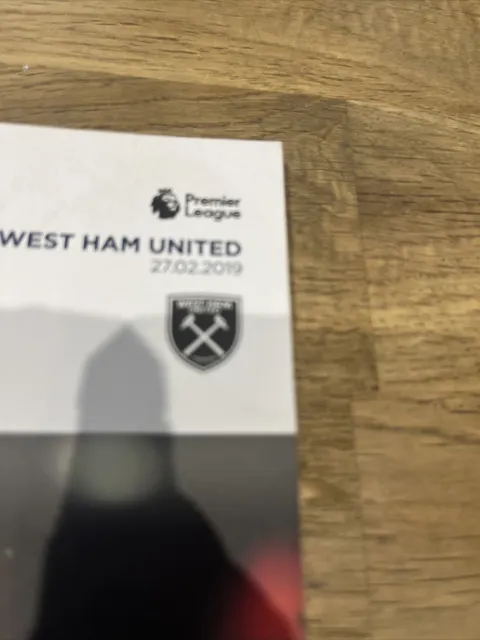 Manchester City Vs West Ham United Football Programme Season 2018/19 Premier 2