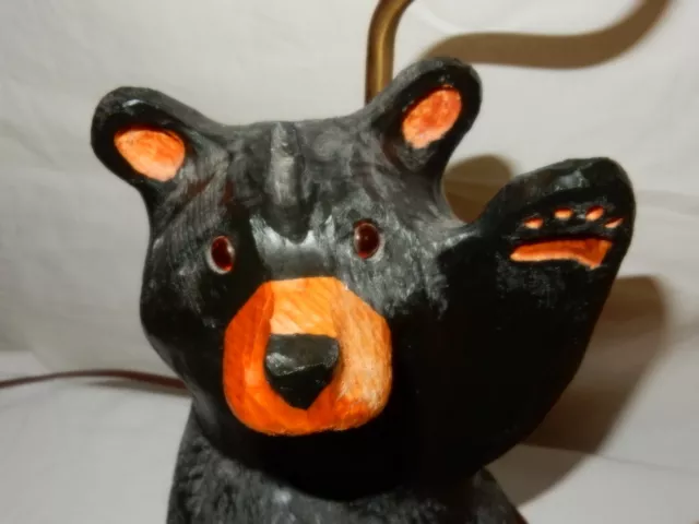 Big Sky Carvers Jeff Fleming Carved Bearfoots Bears Large Wood Table Lamp 26"