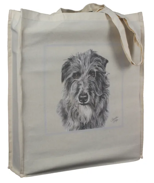 Scottish Deerhound Dog Cotton Bag Gusset & Long Handles WaggyDogz Design