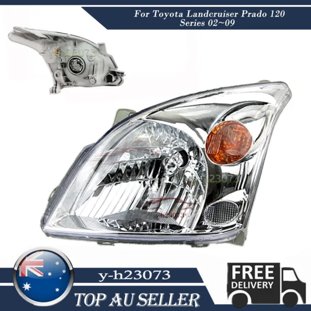 Left Side Head Light For Toyota Landcruiser Prado 120 Series 02-09 Chrome LH