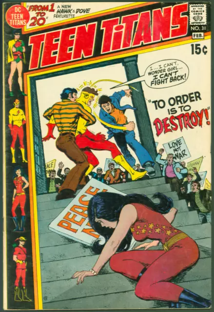 VTG 1971 DC Comics Teen Titans #31 VG+ Nick Cardy CVR   The Order is to Destroy!