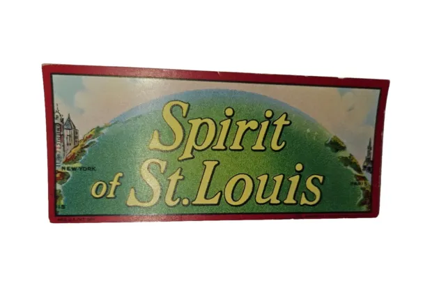 Spirit of St. Louis, original outer cigar box label Atlantic Ocean New York