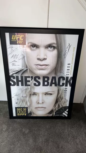 UFC 207 Signed Framed Fight Poster NUNES AND ROUSEY