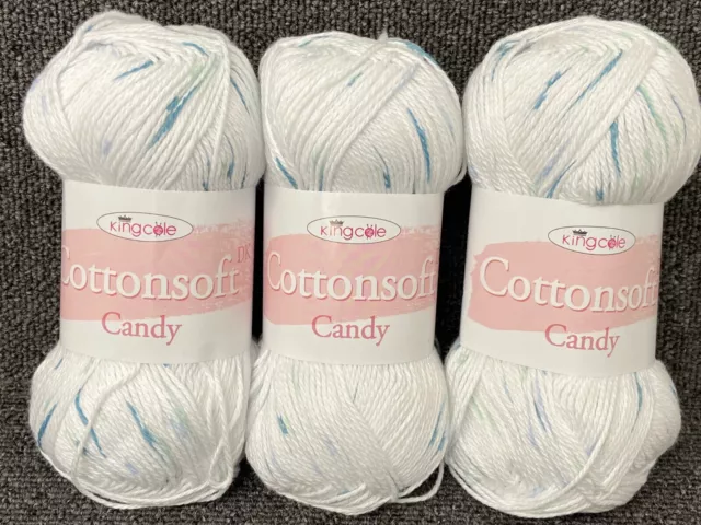King Cole Cottonsoft Candy Cotton DK Wool/Yarn 100g Per Ball Various Colours 2