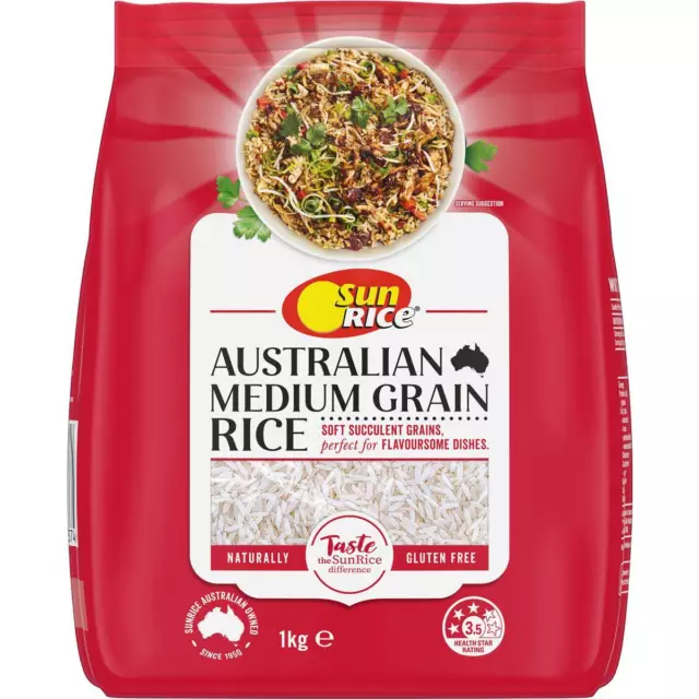 Sunrice Australian Medium Grain Rice Pouch 1kg