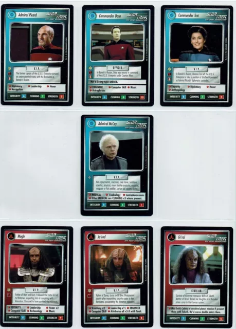 Star Trek Ccg 2 Player Game, Set Of 7 Exclusive Promo Cards