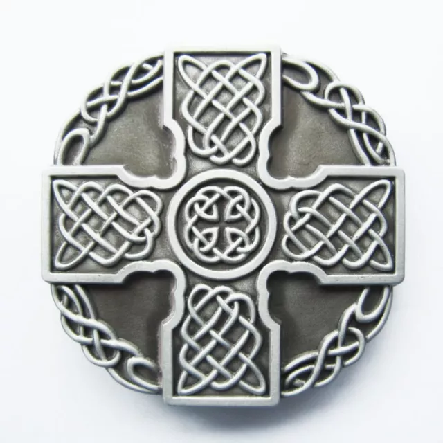 CELTIC KNOT CROSS Gürtelschnalle Buckle massiv Wechselschnalle Kelten Kreuz si