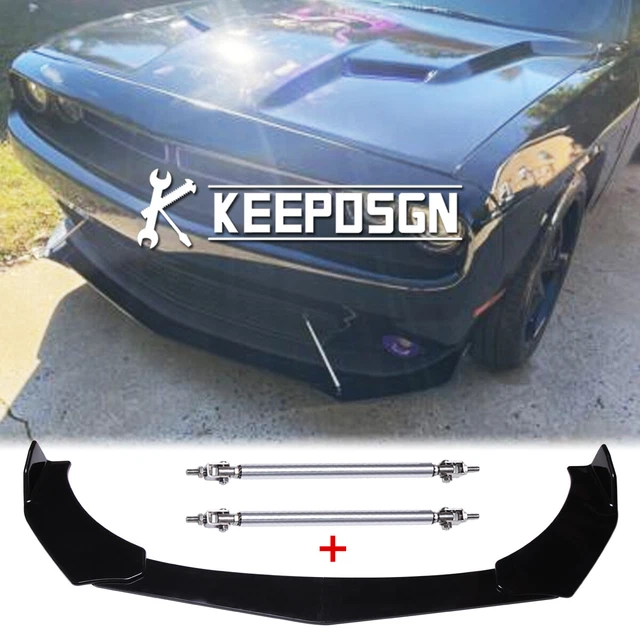 Front Bumper Lip Spoiler Splitters With Strut Rods – Fits Dodge Challenger SRT RT SXT