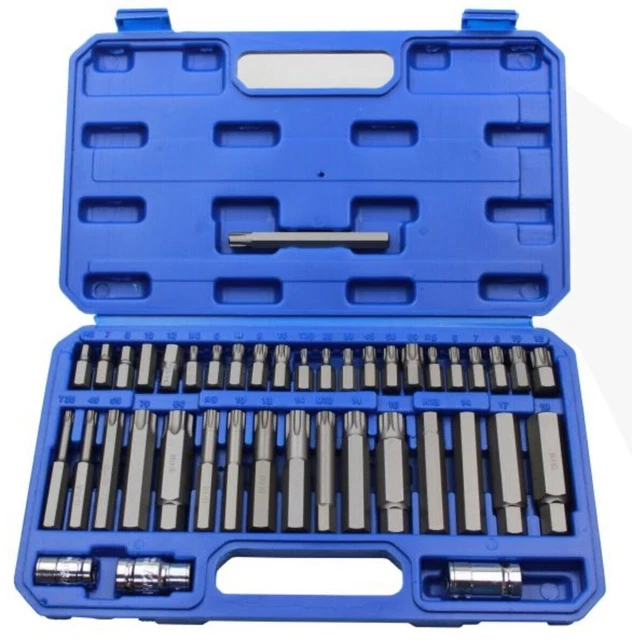 US Pro Lot de 42 adaptateurs inviolables 3/8" 1/2" Drive Torx Ribe Spline...