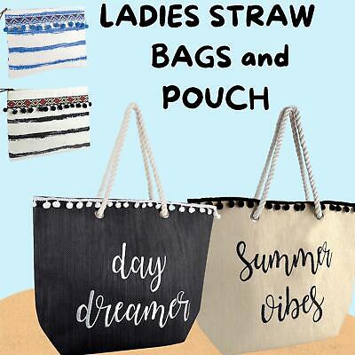 New Ladies Beach Shoulder Bag Summer Pouch Holiday Tote Shopping Travel Handbag