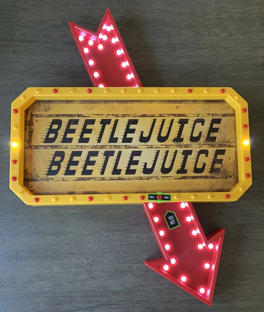 LICENSED BEETLEJUICE LED Light Up Sign Marquee Halloween Decor FAST