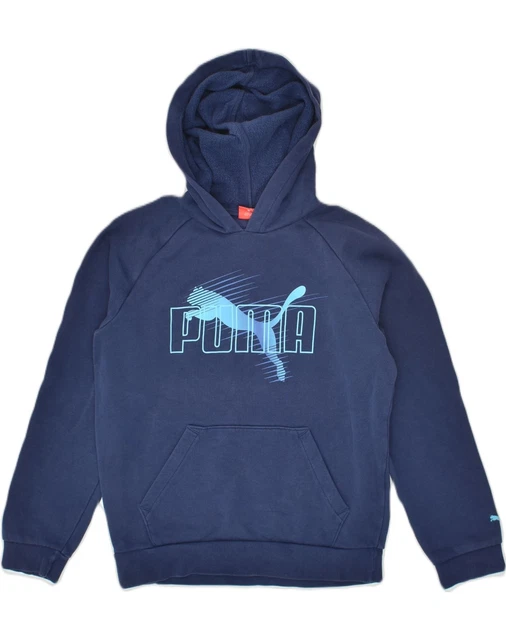 PUMA BOYS GRAPHIC Hoodie Jumper 15 16 Years 2XL Navy Blue Cotton BX09 11.22 PicClick UK