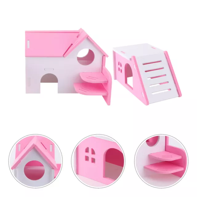 2 Pc Hamsterhaus Holz PVC Kleintierversteckhütten Spielzeug