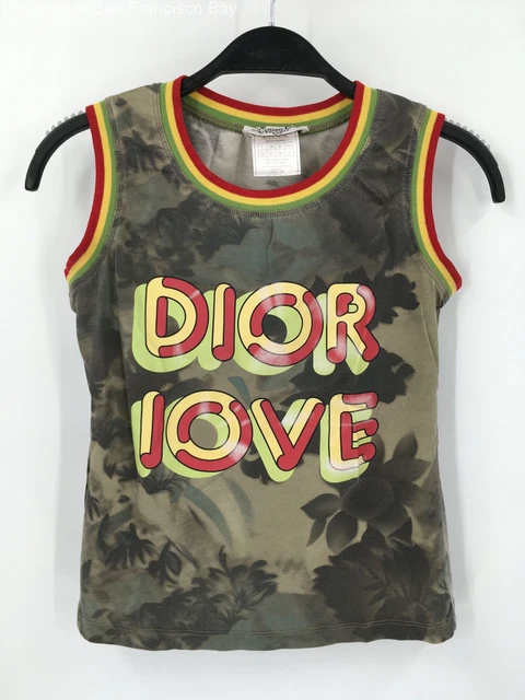 Christian Dior Boutique Womens Tank Top Multicolor Floral Stretch France 6 COA