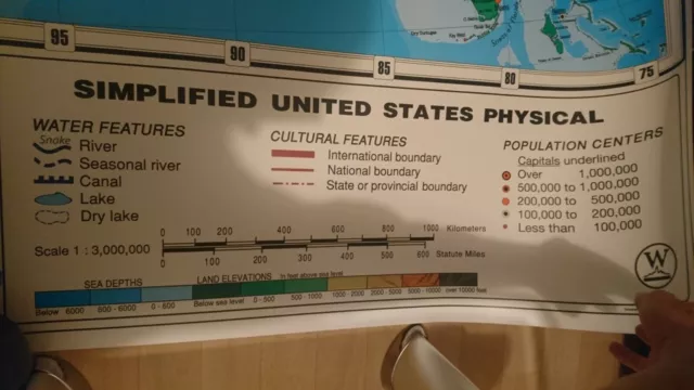 Landkarte 1,8 x 1,45 m - Schulwandkarte Vereinigte Staaten von Amerika USA 3