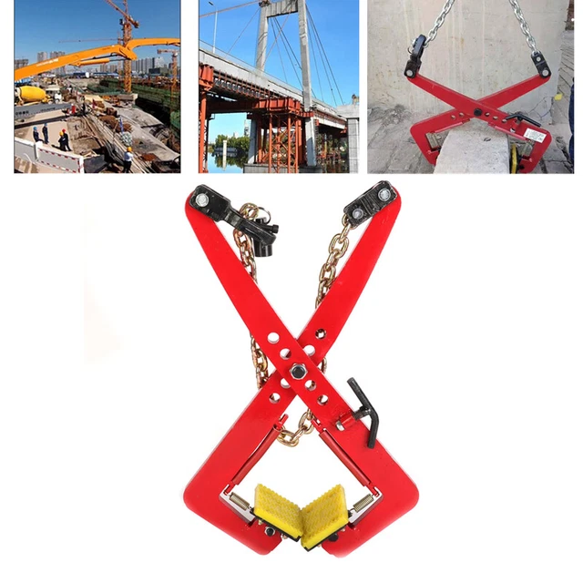 Pinza Per Cordoli E Pietre - Carico Max 350 Kg, Apertura Regolabile 30-51 Cm, Per Sollevamento E Trasporto