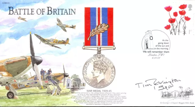 BB24 Battle of Britain RAF cover signed Battle of Britain pilot ELKINGTON