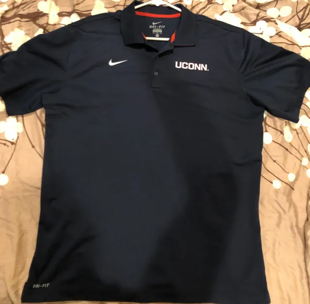 Nike UCONN Huskies Dri-Fit Polo Blue Men’s Size XL