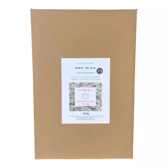 Cera di Soia Per Candele PREMIUM CS-50 Da 20Kg Candele Fai Da Te Biologica Vegan