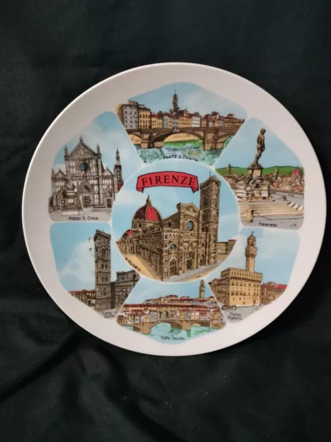 Vintage 8" Firenze Florence Italy Collector Souvenir Plate Piazza S Croce Duomo