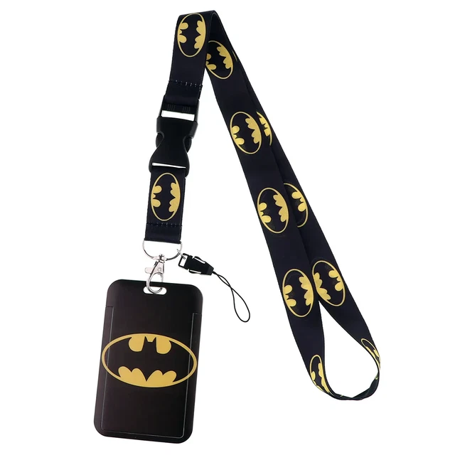 Porta ID distintivo cordino supereroe logo Batman DC