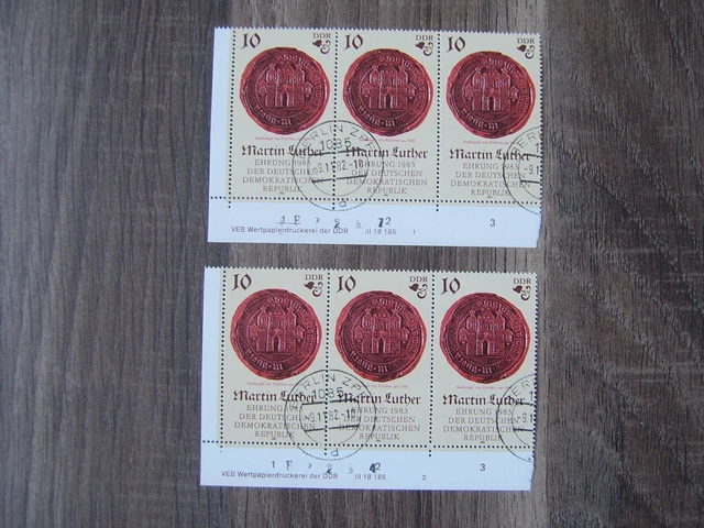DDR; Mi.-Nr. 2755 voller Druckvermerk FN 1 und 2, gestempelt