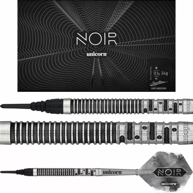 Unicorn | Gary Anderson Noir Phase 5 Darts | 18g 20g | Soft Tip | 90% Tungsten