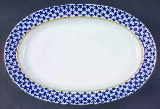 Lomonosov Cobalt Net Oval Serving Platter 1850829