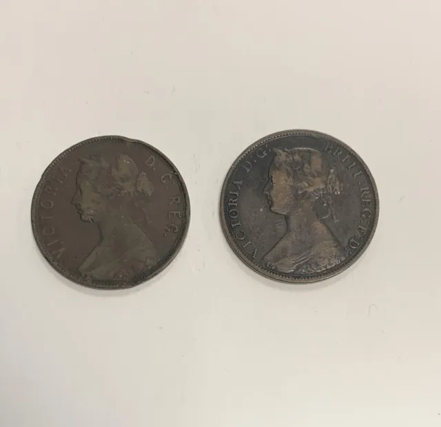 Lot de 2 Monnaies Canada - 1 Cent - Terre-Neuve - 1880/ Nouveau Brunswick - 1864